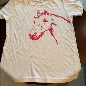 Urban Outfitters White Tee with Red Horse Graphic